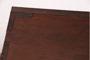 明治大正期の仙台箪笥ローボードの見た目を変えずに綺麗にリペア!鍵の交換。底板の張り替え。(ローチェスト、時代箪笥、引き出し)