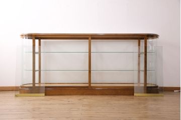 特大ガラスケースをリペア&カスタム!可動部の調整を行い、ガラス棚板を新たに製作。(ショーケース、陳列棚)