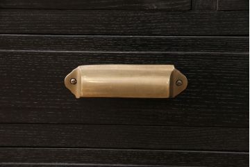 ビンテージのケビントをリペア&カスタム!天板をガラスに変更。アジャスター金具を取り付け。カシュー塗装で仕上げ。(デンタルケース、デンタルキャビネット、収納棚、ガラスケース、ショーケース、キャビネット)