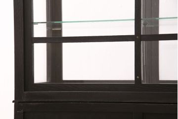 ビンテージのケビントをリペア&カスタム!天板をガラスに変更。アジャスター金具を取り付け。カシュー塗装で仕上げ。(デンタルケース、デンタルキャビネット、収納棚、ガラスケース、ショーケース、キャビネット)