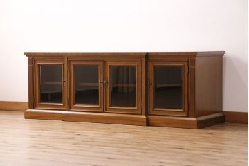 ドレクセルヘリテイジのテレビボードをリペア&カスタム!可動部の調整を行い、背面穴開け加工。(ローボード、収納棚、キャビネット)