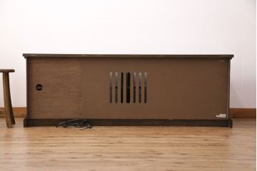 ドレクセルヘリテイジのテレビボードをリペア&カスタム!可動部の調整を行い、背面穴開け加工。(ローボード、収納棚、キャビネット)