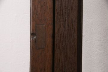 昭和中期のガラス戸3枚をリペア&カスタム!設置場所に合わせてリサイズ。欠損した引き手を取り付け。外部用塗装で仕上げ。(引き戸、建具)