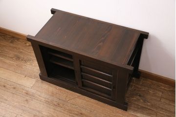 明治期の三尺水屋箪笥をリペア&カスタム!高さをリサイズ。天板補強を施し、可動式の棚板を設置。背面穴開け加工。(収納棚、戸棚、食器棚、下駄箱)
