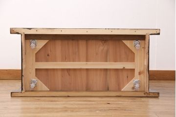 明治期の三尺水屋箪笥をリペア&カスタム!高さをリサイズ。天板補強を施し、可動式の棚板を設置。背面穴開け加工。(収納棚、戸棚、食器棚、下駄箱)