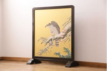 大正昭和初期の衝立の見た目を変えずに綺麗にリペア!木部のクリーニング、研磨。(パーテーション、つい立て)