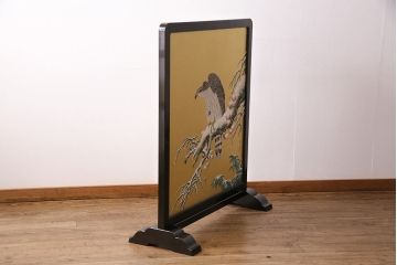 大正昭和初期の衝立の見た目を変えずに綺麗にリペア!木部のクリーニング、研磨。(パーテーション、つい立て)