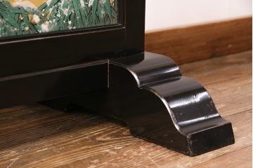 大正昭和初期の衝立の見た目を変えずに綺麗にリペア!木部のクリーニング、研磨。(パーテーション、つい立て)