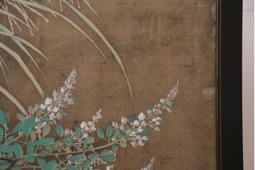 大正昭和初期の衝立の見た目を変えずに綺麗にリペア!木部のクリーニング、研磨。(パーテーション、つい立て)