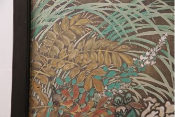 大正昭和初期の衝立の見た目を変えずに綺麗にリペア!木部のクリーニング、研磨。(パーテーション、つい立て)
