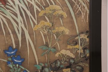 大正昭和初期の衝立の見た目を変えずに綺麗にリペア!木部のクリーニング、研磨。(パーテーション、つい立て)