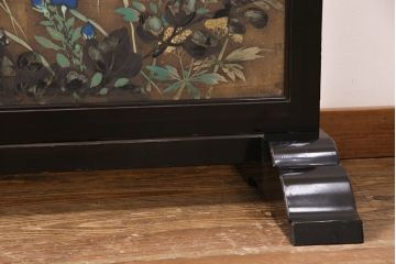 大正昭和初期の衝立の見た目を変えずに綺麗にリペア!木部のクリーニング、研磨。(パーテーション、つい立て)