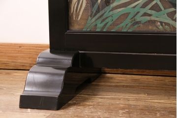 大正昭和初期の衝立の見た目を変えずに綺麗にリペア!木部のクリーニング、研磨。(パーテーション、つい立て)