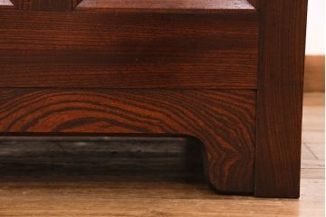 松本民芸家具のA型洋炉卓をリペア&カスタム!ショーケースとしても使用できるように付け替え可能な栗材の内箱、ガラス天板を製作。(火鉢)