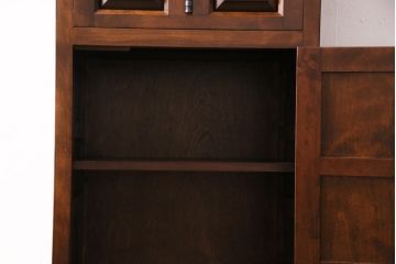 松本民芸家具のA型時計台にリペア&カスタム!キャビネットとしても使用できるように時計部分と付け替え可能な丸板を製作。転倒防止金具の取り付け。(収納棚、キャビネット)