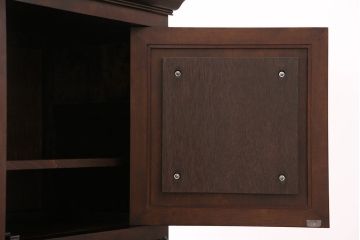 松本民芸家具のA型時計台にリペア&カスタム!キャビネットとしても使用できるように時計部分と付け替え可能な丸板を製作。転倒防止金具の取り付け。(収納棚、キャビネット)