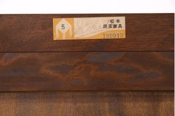松本民芸家具のA型時計台にリペア&カスタム!キャビネットとしても使用できるように時計部分と付け替え可能な丸板を製作。転倒防止金具の取り付け。(収納棚、キャビネット)