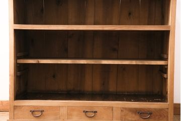 大正期の関東水屋箪笥をリペア&カスタム!ストリップド(剥離)加工を施し、天板を張り替え。可動式の棚板を設置。(収納棚、戸棚、食器棚)