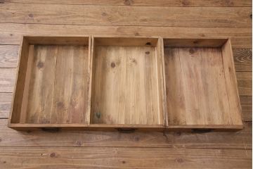 大正期の関東水屋箪笥をリペア&カスタム!ストリップド(剥離)加工を施し、天板を張り替え。可動式の棚板を設置。(収納棚、戸棚、食器棚)