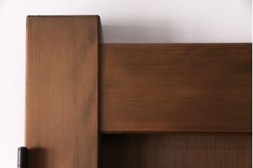 大正昭和初期の門扉一対をリペア&カスタム!耐荷重蝶番を取り付け。剥離後、明るい茶色に着色し、仕上げ。(木製ドア、建具)