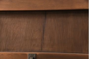 大正昭和初期の門扉一対をリペア&カスタム!耐荷重蝶番を取り付け。剥離後、明るい茶色に着色し、仕上げ。(木製ドア、建具)