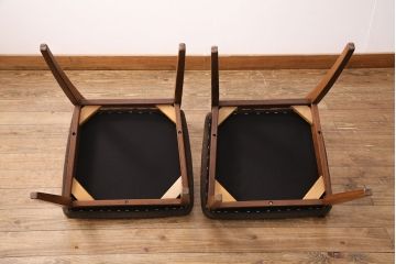 ビンテージのG-PLANのチェア2脚をリペア&カスタム!座面の張り替え。現状の色味に合わせて着色し仕上げ。(ダイニングチェア、椅子)