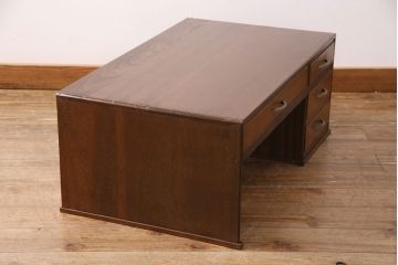 昭和中期の文机をリペア&カスタム!傷、色剥げの修復。1トーン落ち着いた色味に着色し仕上げ。(座机、ローテーブル)