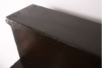 明治期の階段箪笥をリペア&カスタム!可動部の調整。背板など傷んだ箇所を張り替え。極めて黒に近い茶色に着色し仕上げ。(収納棚、時代箪笥、和タンス)