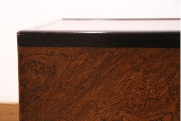 昭和初期の長火鉢をリペア&カスタム!炉縁を取り外し、斜め切り加工を施した天板を新たに製作。(木製火鉢、ローテーブル)