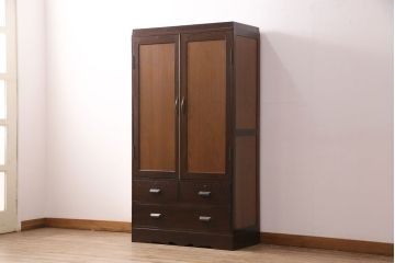 昭和初期のワードローブの見た目を変えずに綺麗にリペア!引き出しや可動部の調整。(収納棚、洋服タンス、キャビネット)