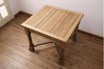 イギリスアンティークのドローリーフテーブルの見た目を変えずに綺麗にリペア!高品質リペアを施し、蜜蝋ワックス仕上げ。(エクステンションテーブル)