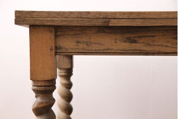 イギリスアンティークのドローリーフテーブルの見た目を変えずに綺麗にリペア!高品質リペアを施し、蜜蝋ワックス仕上げ。(エクステンションテーブル)