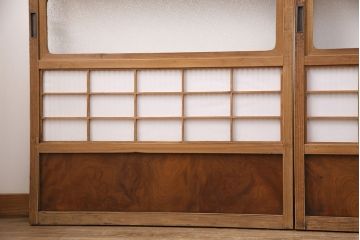 昭和初期の格子戸3枚をリペア&カスタム!裏障子をプラスチック障子に張り替え。引手を取り付け。(引き戸、障子戸、建具)