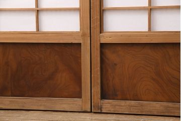 昭和初期の格子戸3枚をリペア&カスタム!裏障子をプラスチック障子に張り替え。引手を取り付け。(引き戸、障子戸、建具)