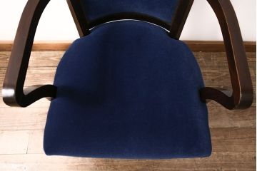 ドクターチェアをリペア&カスタム!座面・背もたれの生地を張り替え。フレーム部分は1トーン落ち着いた色味に着色し仕上げ。(アームチェア、椅子)