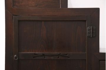 明治大正期の階段箪笥の見た目を変えずに綺麗にリペア!欠損した金具、棚板、引き出しを取り付け。(時代箪笥、収納棚)