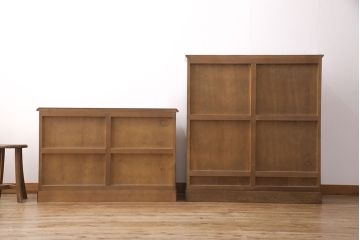 重ねのキャビネットをリペア&カスタム!上下段を別々に使えるよう分割加工。上段に台輪、下段に天板を取り付け。(収納棚、戸棚、キャビネット)