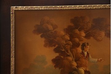 イタリアヴィンテージのショーケースをリペア&カスタム!扉内背面、底面の生地を張り替え。(ガラスケース、陳列棚、飾り棚、キャビネット)