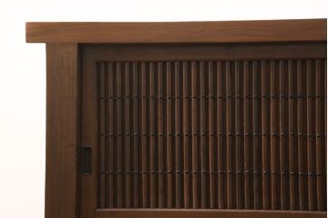 水屋箪笥サイドボードをリペア&カスタム!格子戸に中折れネジ締り錠を取り付け。現状に近しい色味に着色し仕上げ。(水屋箪笥、収納棚、戸棚、食器棚、サイドキャビネット)