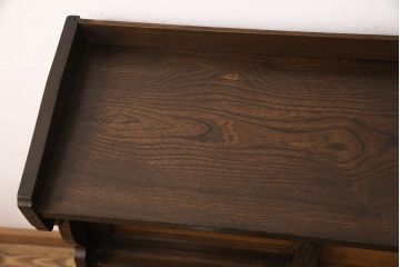 ライティングビューローをリペア&カスタム!作業台の生地を張り替え、現状に色味を活かして仕上げ。(簿記机、ワークデスク)