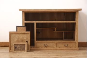 明治期の茶棚にリペア&カスタム!ストリップド(剥離)加工。(戸棚、収納棚、キャビネット、引き出し)