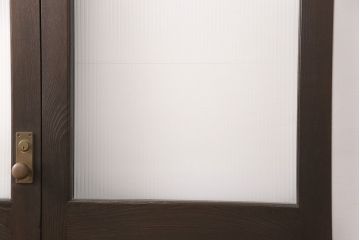 明治大正期のドアをリペア&カスタム!設置場所に合わせてリサイズ。クリアガラスからモールガラスへ変更。現状の色味そのままで仕上げ。(木製扉、建具)
