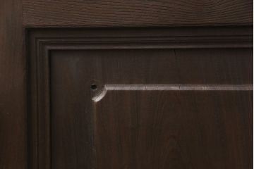 明治大正期のドアをリペア&カスタム!設置場所に合わせてリサイズ。クリアガラスからモールガラスへ変更。現状の色味そのままで仕上げ。(木製扉、建具)