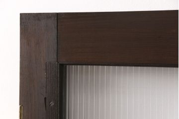 明治大正期のドアをリペア&カスタム!設置場所に合わせてリサイズ。クリアガラスからモールガラスへ変更。現状の色味そのままで仕上げ。(木製扉、建具)