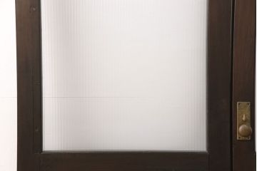 明治大正期のドアをリペア&カスタム!設置場所に合わせてリサイズ。クリアガラスからモールガラスへ変更。現状の色味そのままで仕上げ。(木製扉、建具)