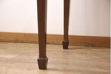 イギリスアンティークのレザートップテーブルをリペア&カスタム!蜜蝋ワックス仕上げ。(ワークデスク、ダイニングテーブル、作業台)