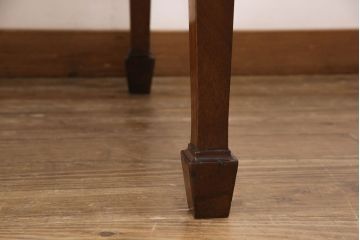 イギリスアンティークのレザートップテーブルをリペア&カスタム!蜜蝋ワックス仕上げ。(ワークデスク、ダイニングテーブル、作業台)