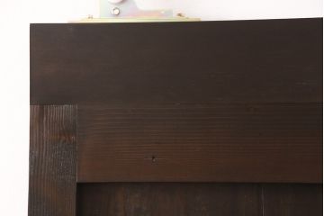 明治大正期の蔵戸をリペア&カスタム!設置場所に合わせてリサイズ。上吊り式ソフトクローズ戸枠を作成し、現状に近しい色味に着色し仕上げ。(引き戸、玄関戸、建具)