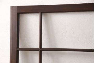 ガラス扉をリペア&カスタム!設置場所に合わせてリサイズ。取っ手とラッチを取り付け。赤味がかった茶色に着色し、水性ワックス仕上げ。(木製ドア、建具)