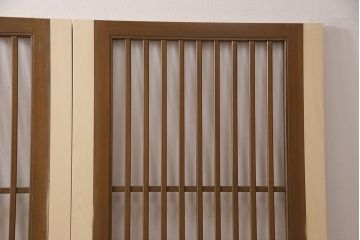 格子戸2枚をリペア&カスタム!設置場所に合わせてリサイズ。ガラスは全て取り外し、戸車を取り付け。(引き戸、建具)